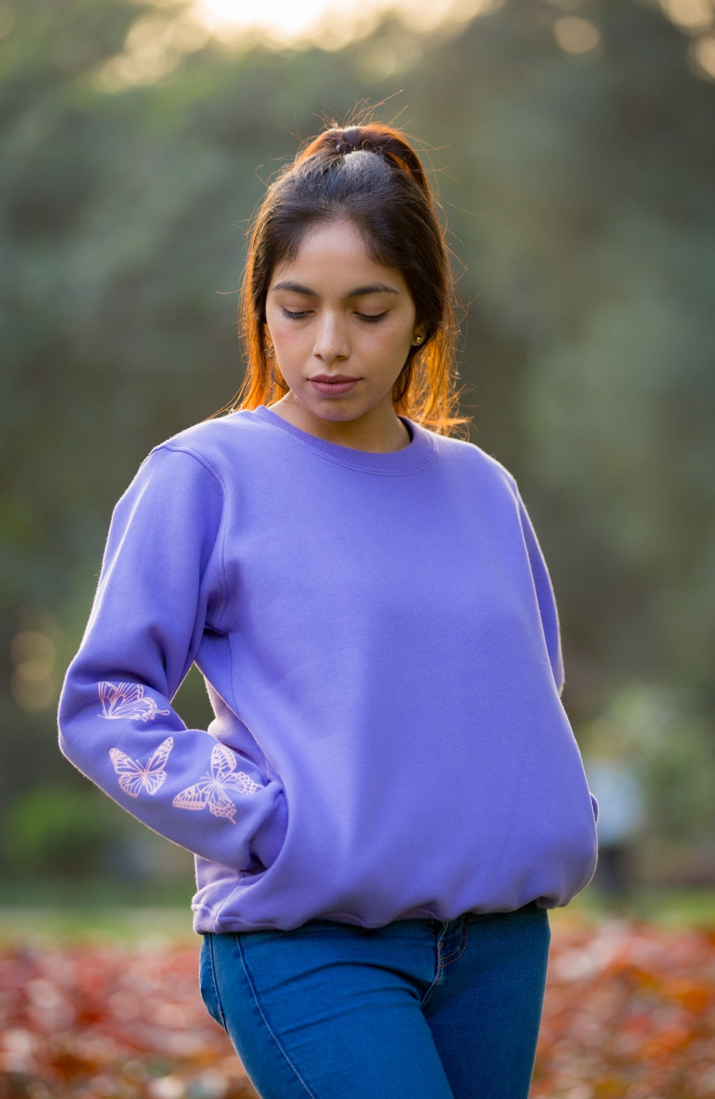 Polera Lila Mariposa